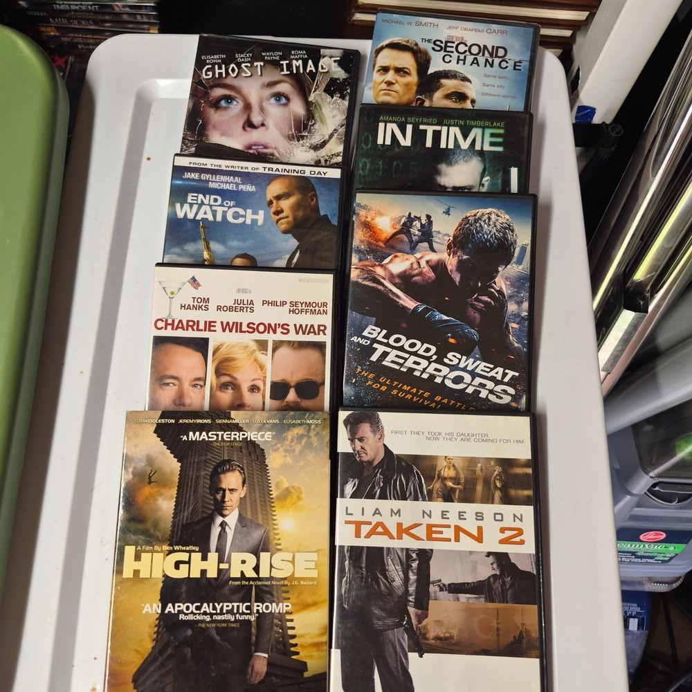 DVD Movie Lot of 8 Taken 2 High-Rise End of Watch In Time Charlie Wilsons War